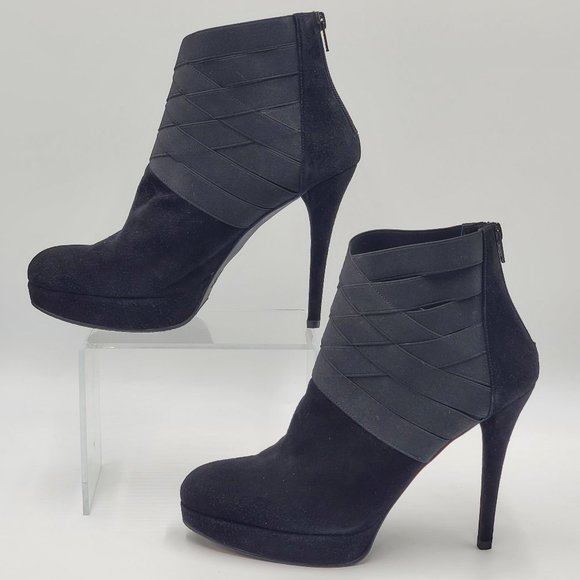 Stuart Weitzman - Black Suede Platform Booties - Picture 3 of 16